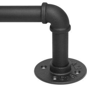 SMART DRAPE Industrial Extendible Curtain Rod 82cm-156cm MATT BLACK