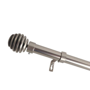 Extendable Curtain Rod Set Satin Silver